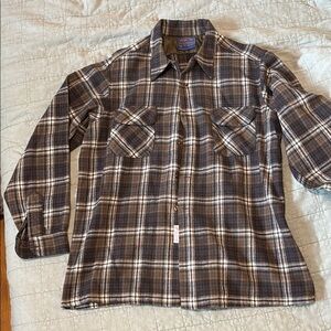 Pendleton Brown and White Plaid Shirt